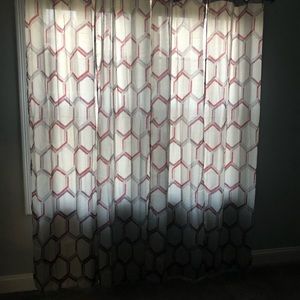 Sundown Room Darkening Curtains-Grey and Red (Burgundy red) Includes 4 panels